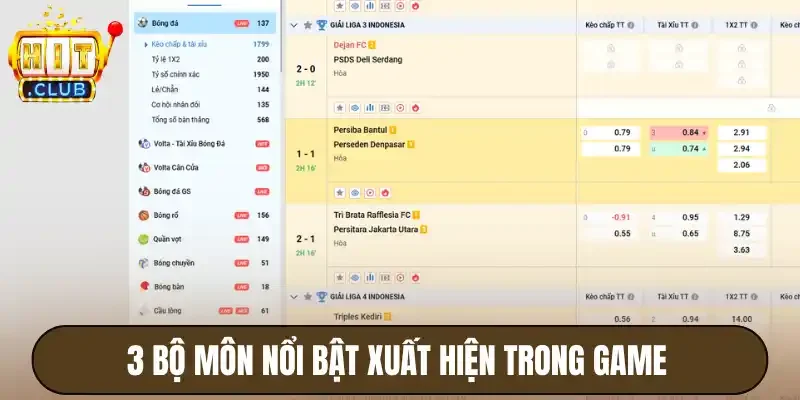 K thể thao Hitclub - Sân Chơi Thể Thao Xanh Chín, Dễ Thắng 3 3 bộ môn nổi bật xuất hiện trong game