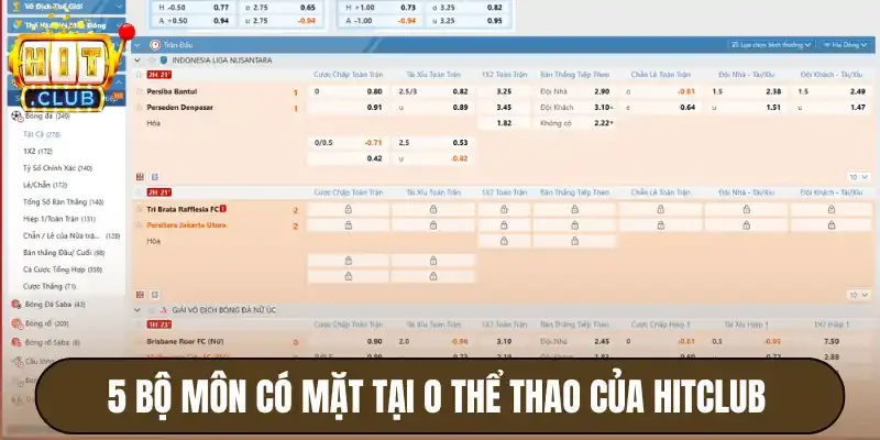 O Thể Thao Hitclub - Đa Dạng Môn Thể Thao, Dễ Thắng Lớn 3 5 bộ môn có mặt tại o thể thao của Hitclub