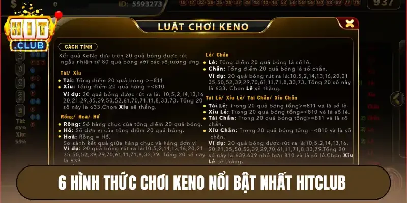 Keno Hitclub - Quay Liền Tay, Cơ Hội Trúng Ngay Tiền Tỷ 3 6 hình thức chơi keno nổi bật nhất Hitclub